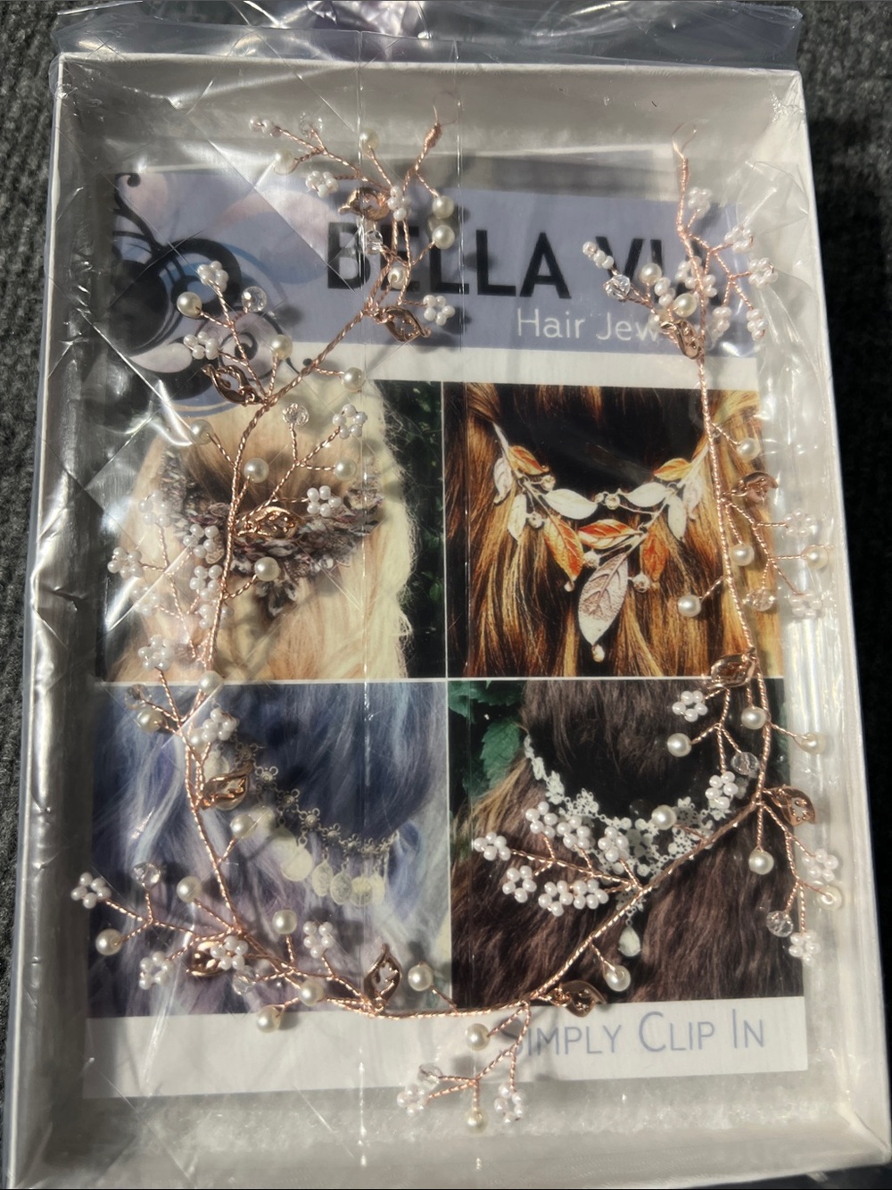 Bella Via | Delicate Gold Hair Vine, Pearl Hair Vine, Wedding Hair Accessory